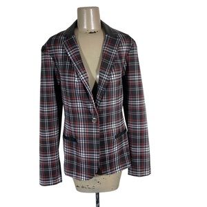 Cato Black Tartan Plaid Blazer Jacket